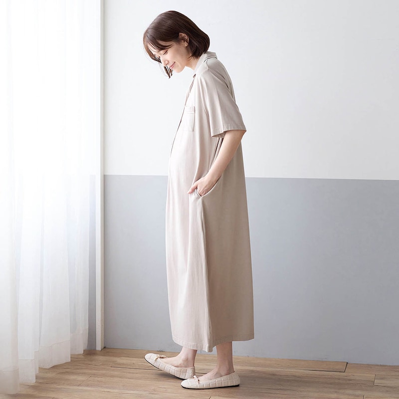 グレージュ／モデル身長166cm・マタニティＭ～Ｌサイズ着用