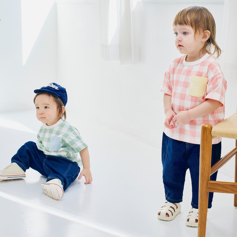 左）ミント／78㎝・80、右）ピンク／80㎝・80