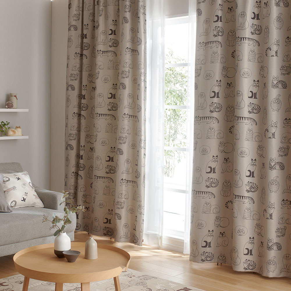 【リサ・ラーソン/Lisa Larson】【99サイズ】 リサ・ラーソンデザインのカーテン(スケッチ) 【リサ・ラーソン/Lisa Larson】【99サイズ】 リサ・ラーソンデザインのカーテン(スケッチ)