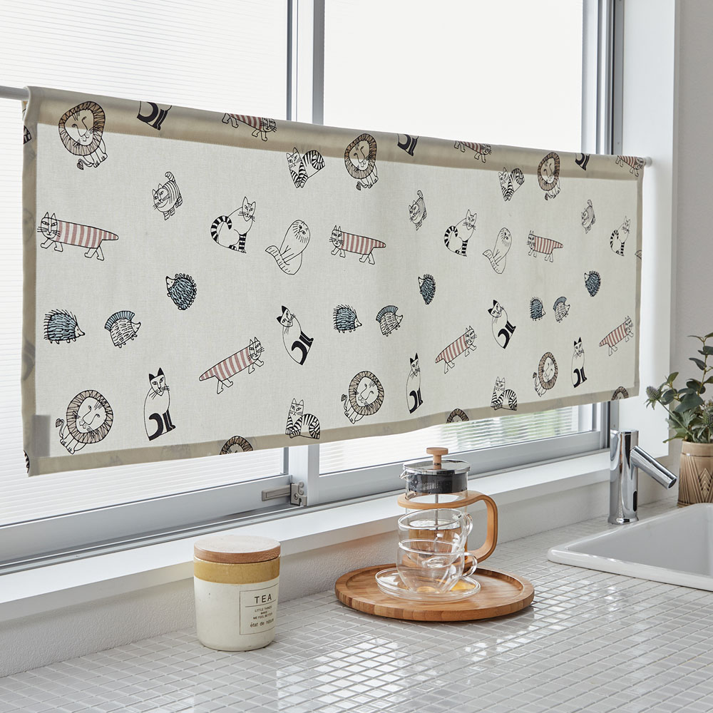 【リサ・ラーソン/Lisa Larson】リサ・ラーソンデザインの小窓・カフェカーテン(マイキーフレンズ)