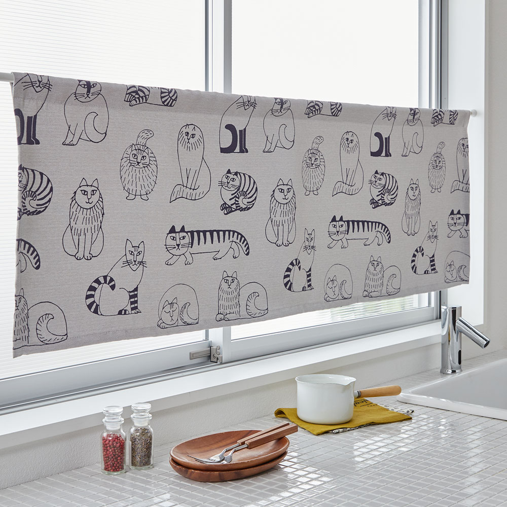 【リサ・ラーソン/Lisa Larson】リサ・ラーソンデザインのカフェ小窓・カーテン(スケッチ)