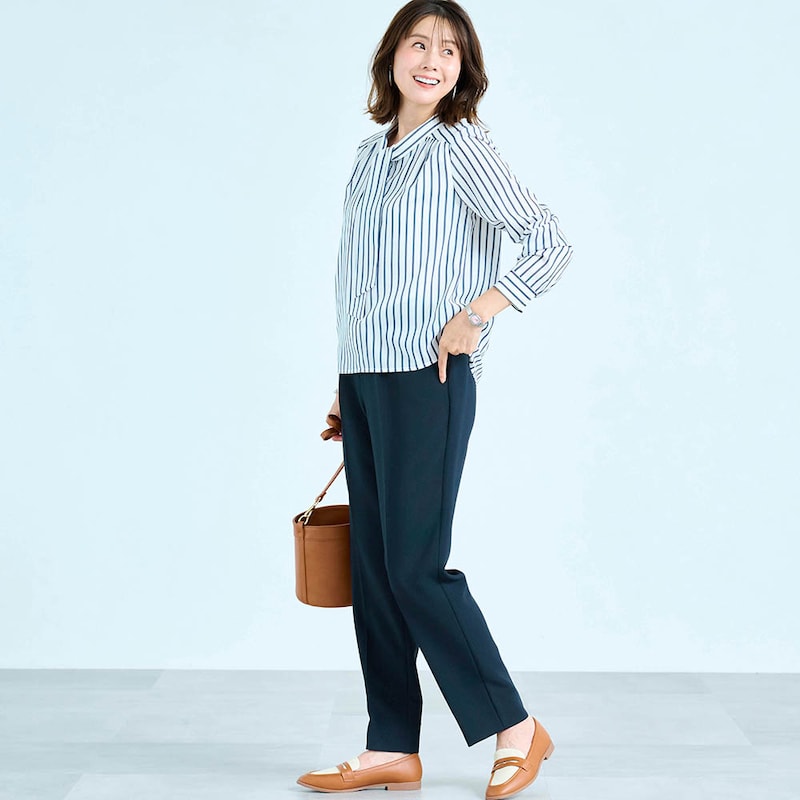 モデル身長168cm／M・股下68cm ※写真は撮影用のため股下＋6cm、パンツのみ着用