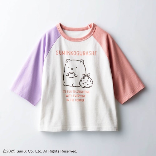パステル配色のラグラン七分袖Tシャツ 「すみっコぐらし」