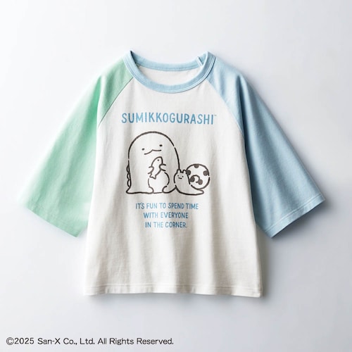 パステル配色のラグラン七分袖Tシャツ 「すみっコぐらし」
