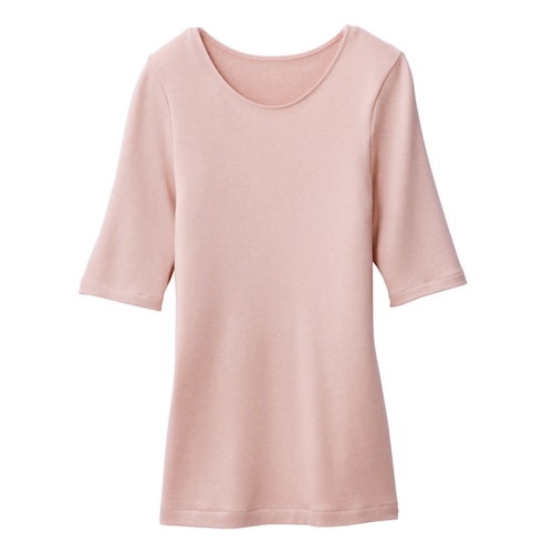 【ワコール／LOVE BODY】 らくのびサーモ5分袖トップス