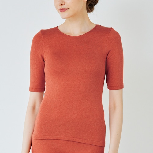 【ワコール／LOVE BODY】 らくのびサーモ5分袖トップス