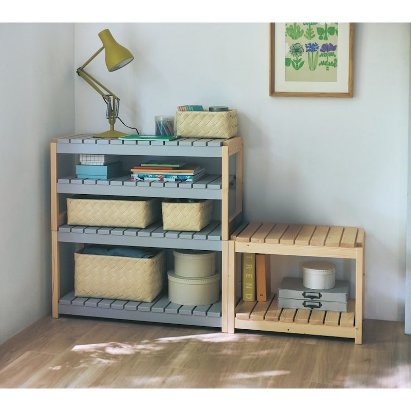 アイスグレー×ナチュラル／幅87cm×2台、ナチュラル／幅60cm