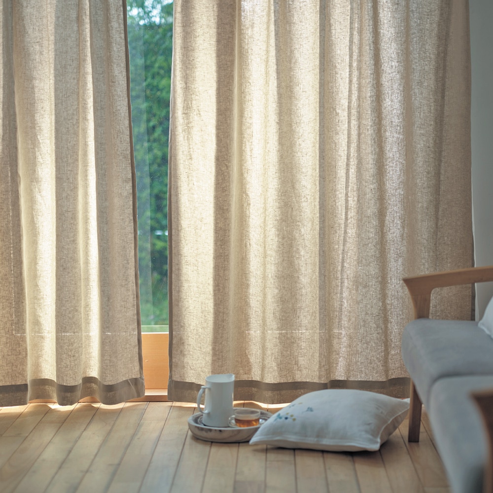 お届けが早め】 フレンチリネンカーテン ＜2枚組／1枚＞(ラブザリネン