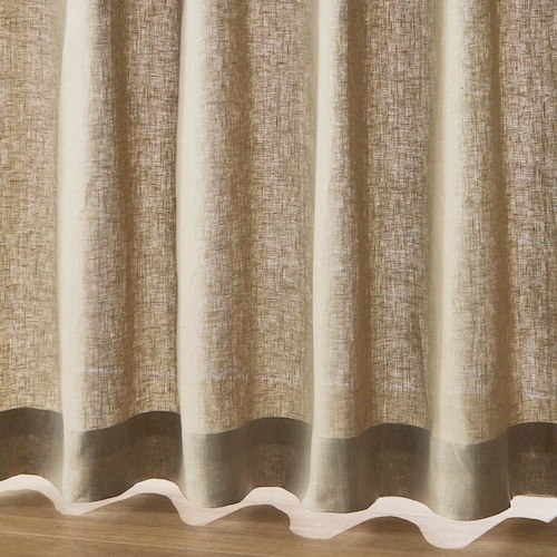 【お届けが早め】 フレンチリネンカーテン ＜2枚組／1枚＞