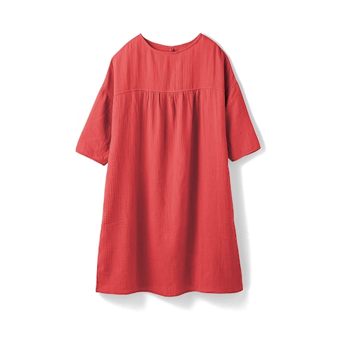 湯上りに着たいそのまま寝られるガーゼワンピース・八分袖