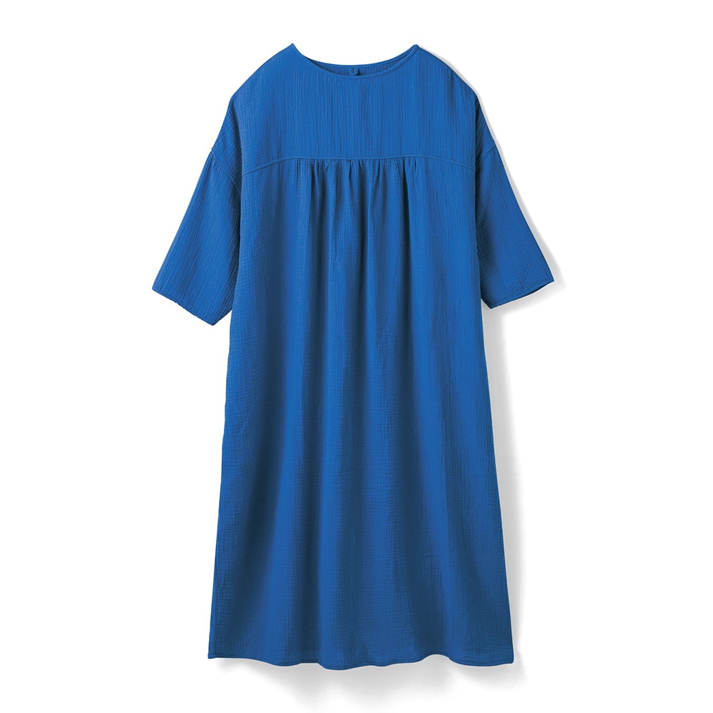 湯上りに着たいそのまま寝られるガーゼワンピース・八分袖｜通販の