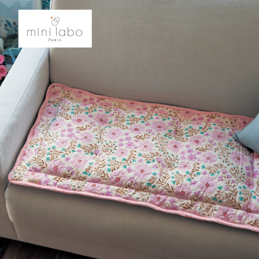 【ミニラボ/mini labo】綿素材を使ったウォッシュキルトの中わた入りシートクッション/私の田舎のおうち 「ミニラボ」