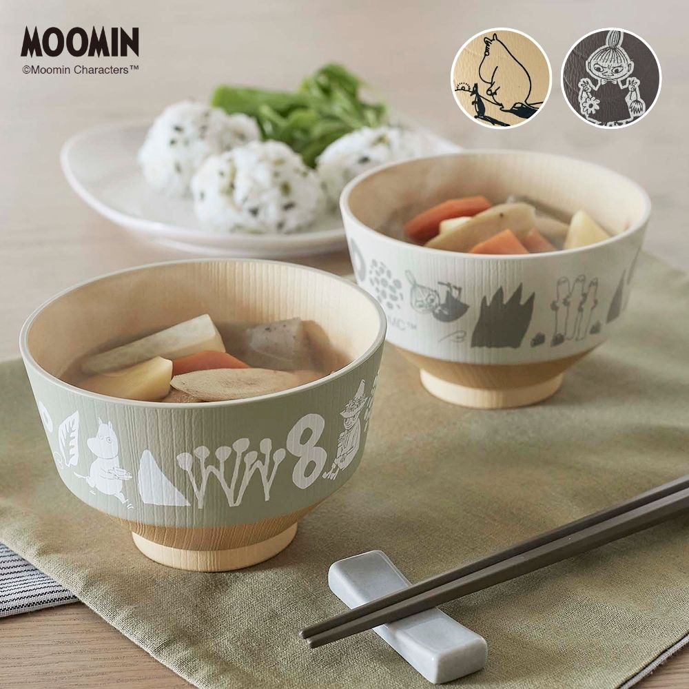 【新柄登場】 優しい色合いの食洗器対応汁椀2柄セット 「ムーミン」