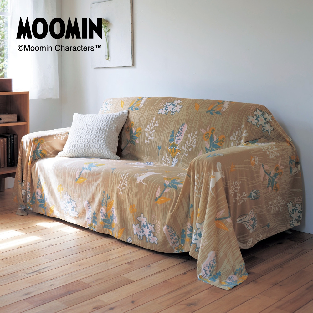 【ムーミン/MOOMIN】綿素材を使った天竺編みのやわらかマルチカバー・ソファカバー 「ムーミン」