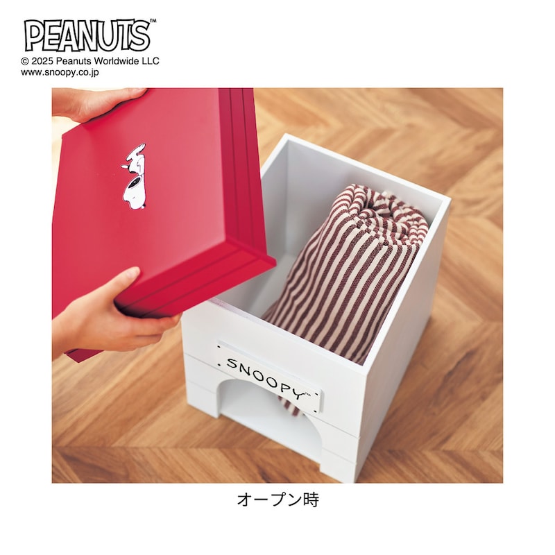 屋根を開けると中には物を収納できます
