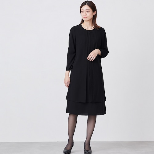 通年OK重ね着風ワンピース【喪服・礼服】