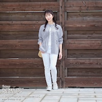 モデル身長164cm／M ※写真は撮影用のため、袖丈＋1.5cmになります