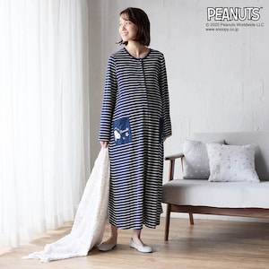 【ピーナッツ/PEANUTS】マタニティサイズ2WAY長袖ワンピースパジャマ 「スヌーピー」