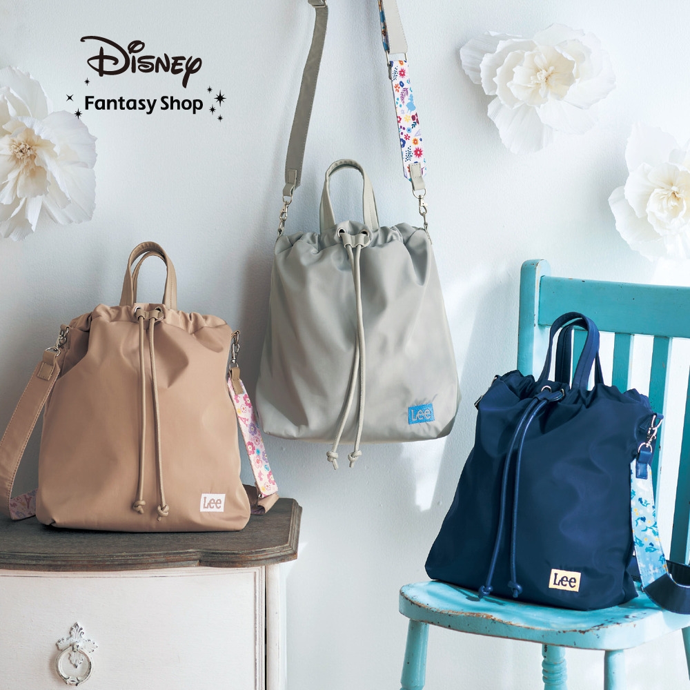 【ディズニー/Disney】花柄内生地の2WAY巾着バッグ(Lee)(選べるキャラクター)