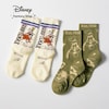 【ディズニー/Disney】【キッズ】総柄 & 後ろデザイン靴下2柄セット(選べるキャラクター)