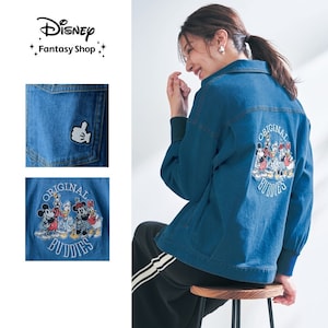 【ディズニー/Disney】袖口リブデニムジャケット「ミッキー & フレンズ」