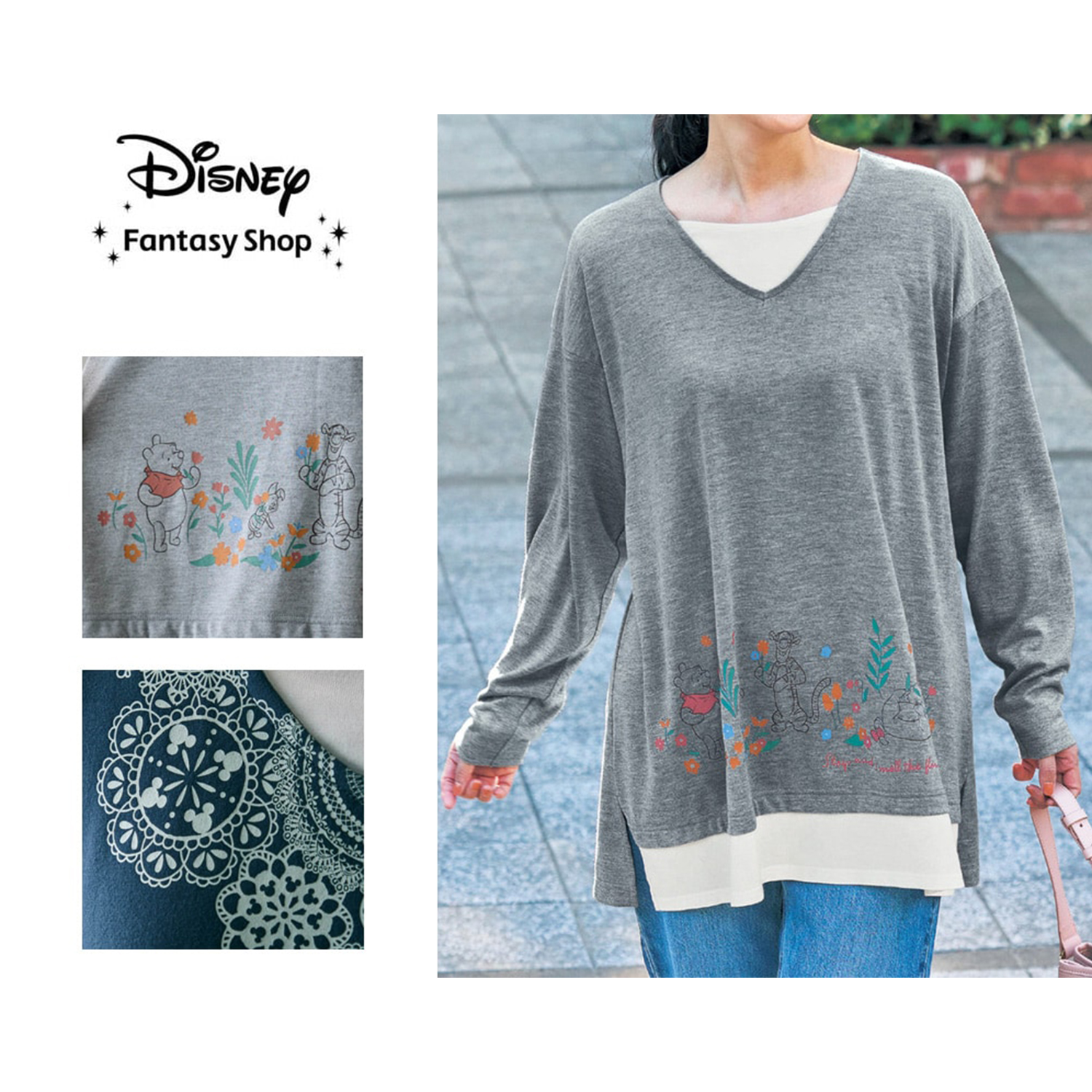 【ディズニー/Disney】フェイクレイヤードチュニック(選べるキャラクター) 【ディズニー/Disney】フェイクレイヤードチュニック(選べるキャラクター)