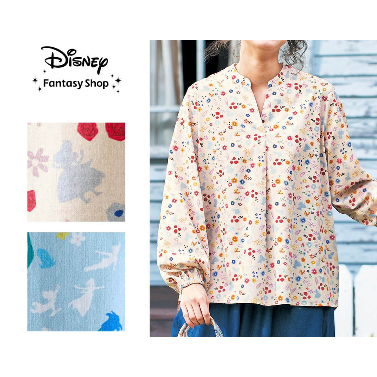 【ディズニー/Disney】総柄プリントブラウス(選べるキャラクター)