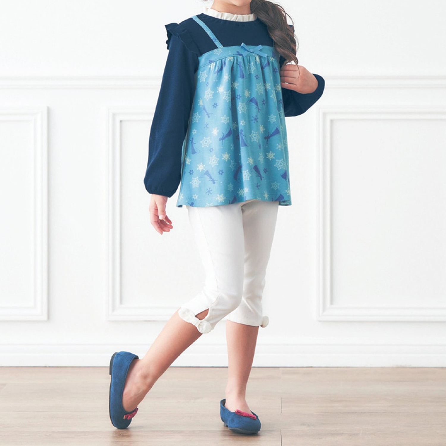 ビスチェドッキング風長袖Tシャツ(選べるキャラクター)(ディズニー/Disney) ビスチェドッキング風長袖Tシャツ(選べるキャラクター)(ディズニー/Disney)