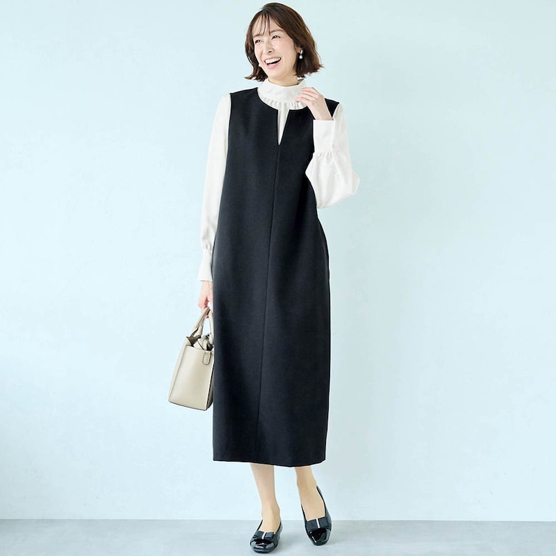 モデル身長169cm／M　※写真は撮影用のため、着丈＋8cmになります。