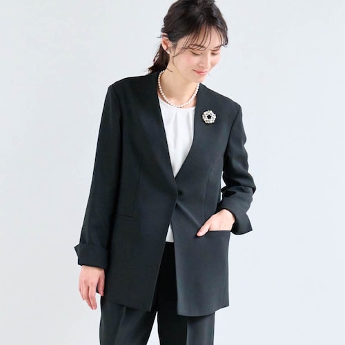 【3月24日(月)まで期間限定！】 ノーカラーロングジャケット