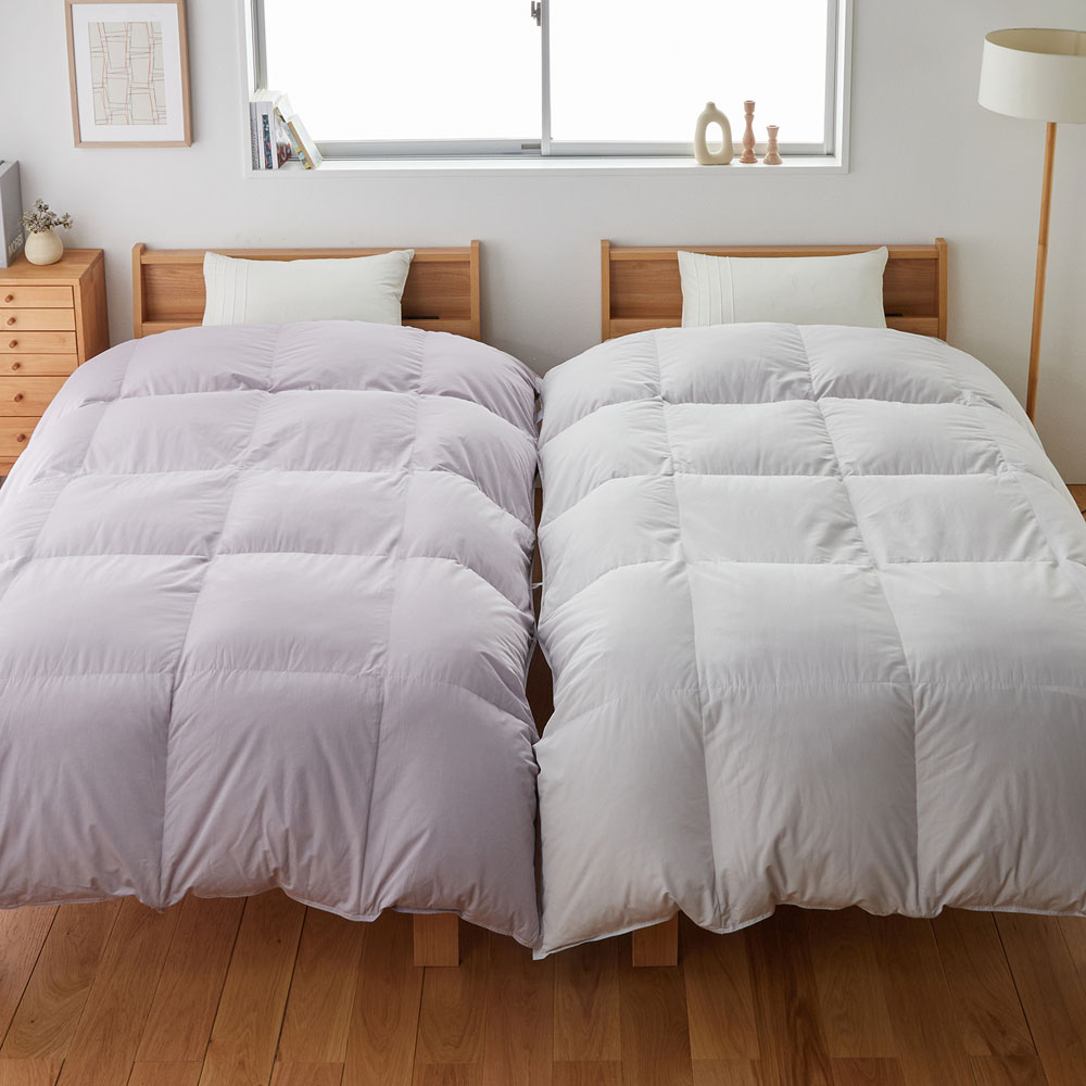 【ベルメゾン】麻混素材を使ったナチュラルな生地感の羽毛布団