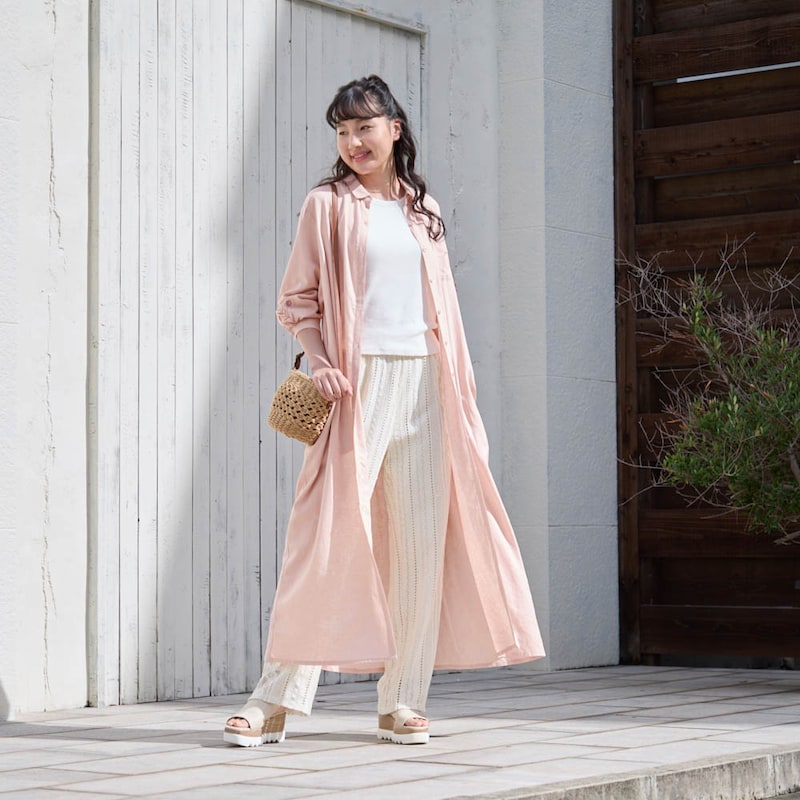 モデル身長168cm／M ※写真は撮影用のため、着丈＋10cmになります