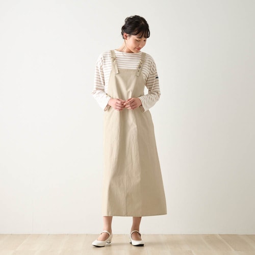 着回しがきく刺繍がかわいいジャンパースカート／ミモザ 「ミニラボ」