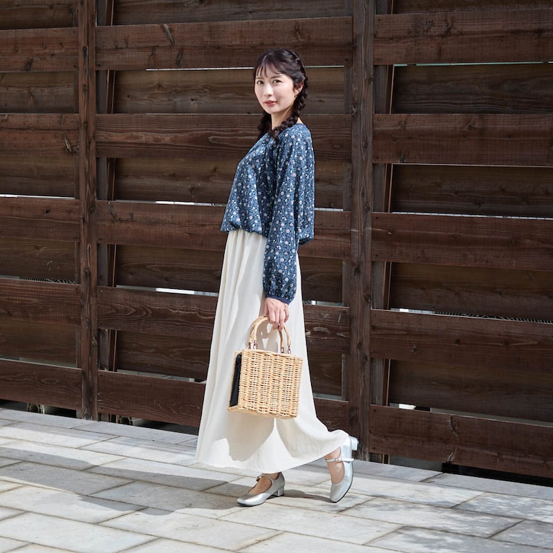 モデル身長164cm／M ※写真は撮影用のため、ゆき丈＋2cm,着丈＋2cmになります
