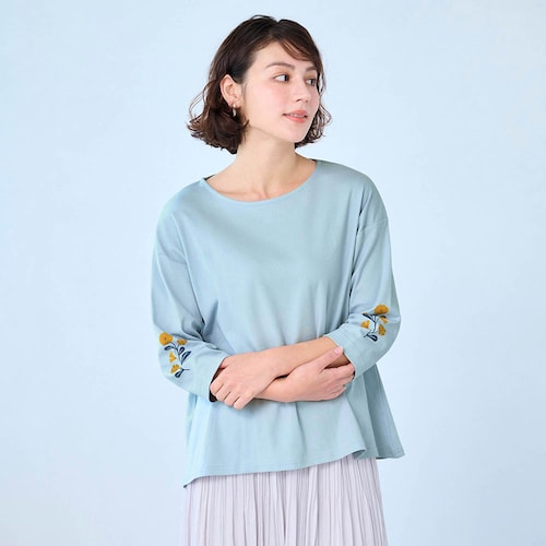 【新柄登場】 ゆったりシルエットの7分袖プリントプルオーバー 「ミニラボ」