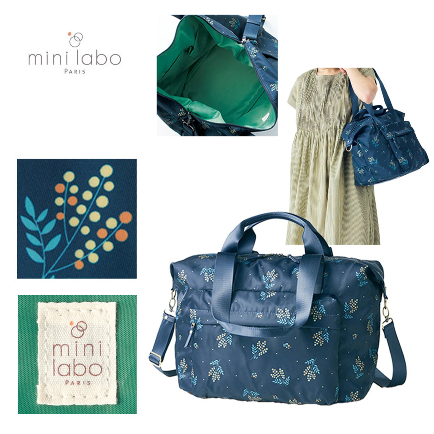 【ミニラボ/mini labo】ボストンバッグ/ミモザ 「ミニラボ」
