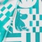 パズル柄（グレイッシュブルー）