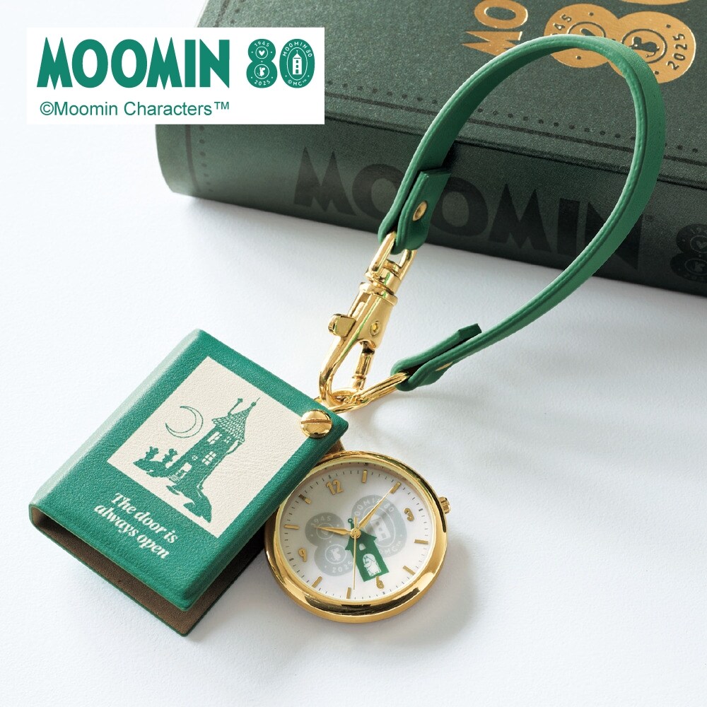 【ムーミン/MOOMIN】【80周年デザイン】 ブック型ケース付きフックウォッチ 「ムーミン」