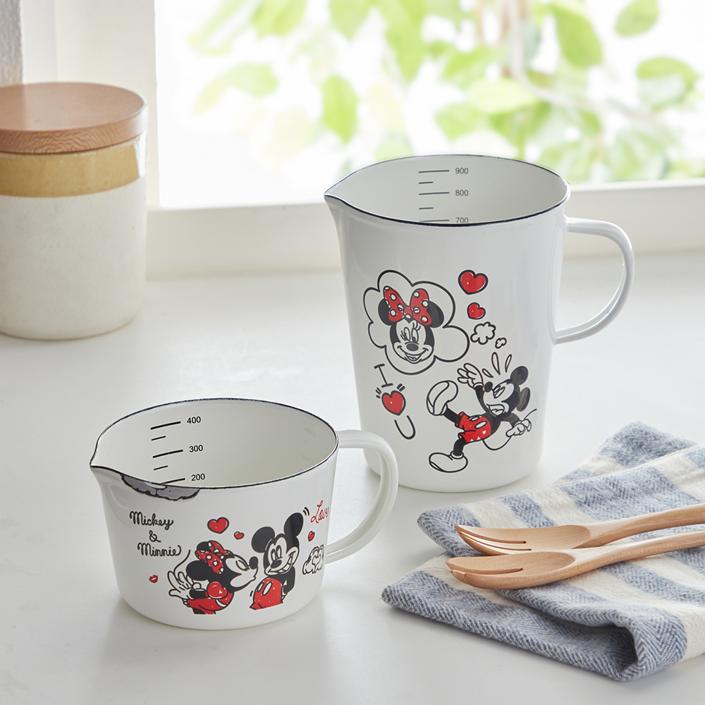 【ディズニー/Disney】ホーローのメジャーカップ「ミッキー & ミニー」 【ディズニー/Disney】ホーローのメジャーカップ「ミッキー & ミニー」
