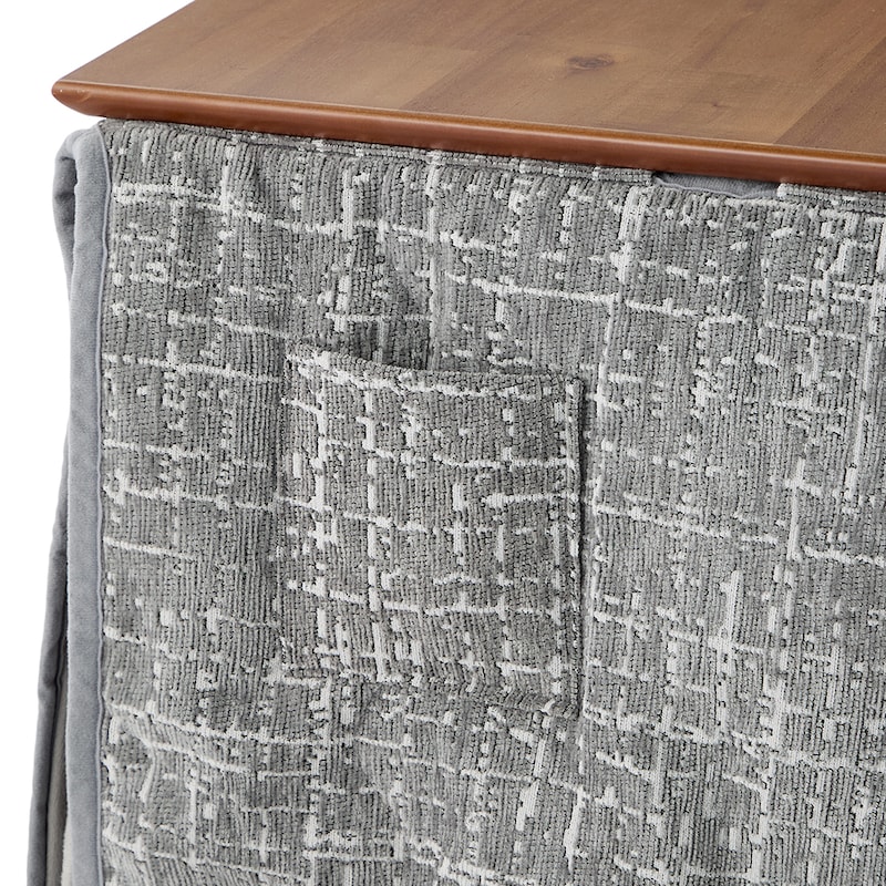 こたつ布団（グレー）ポケット部アップ