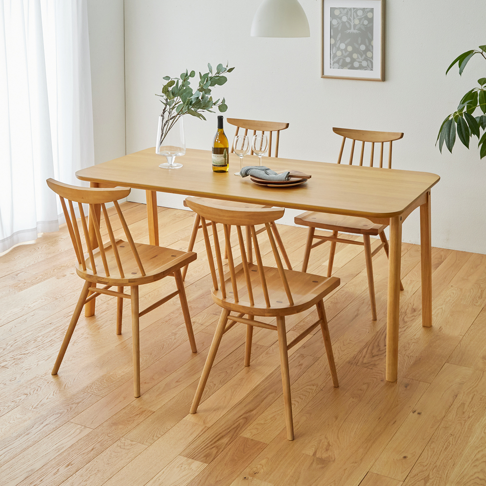 【ベルメゾン】角に丸みをもたせたオーク材ダイニングテーブル 【ベルメゾン】角に丸みをもたせたオーク材ダイニングテーブル