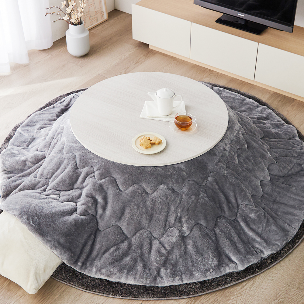 【ベルメゾン】リバーシブル天板の円形こたつテーブルセット