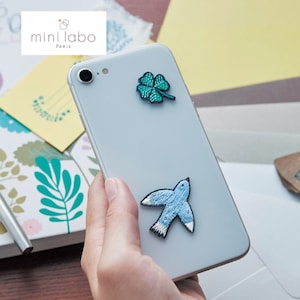 【ミニラボ/mini labo】刺繍ワッペンシール2柄セット 「ミニラボ」
