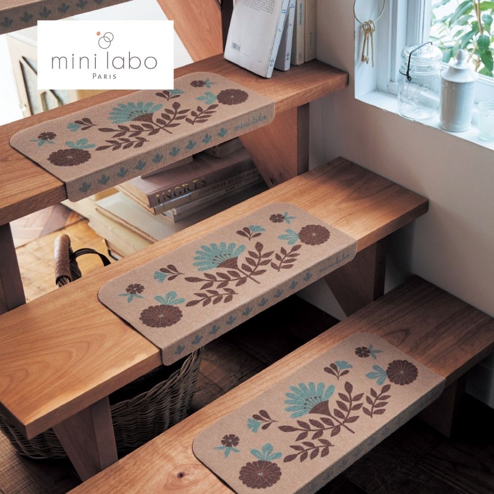 【ミニラボ/mini labo】裏面すべり止め付き階段マット・15枚セット/旅するトレーラーハウス 「ミニラボ」