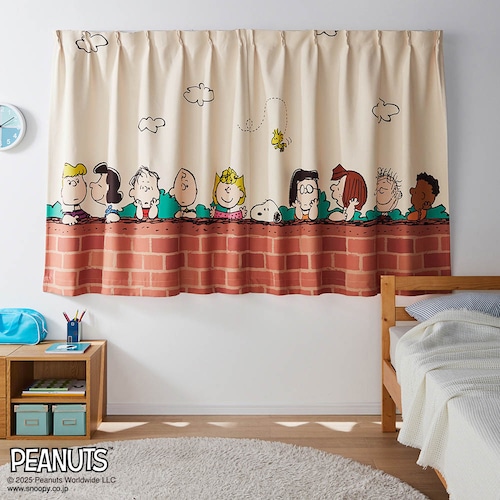 一枚絵のような遮光・遮熱カーテン＜2枚組＞ 「スヌーピー」