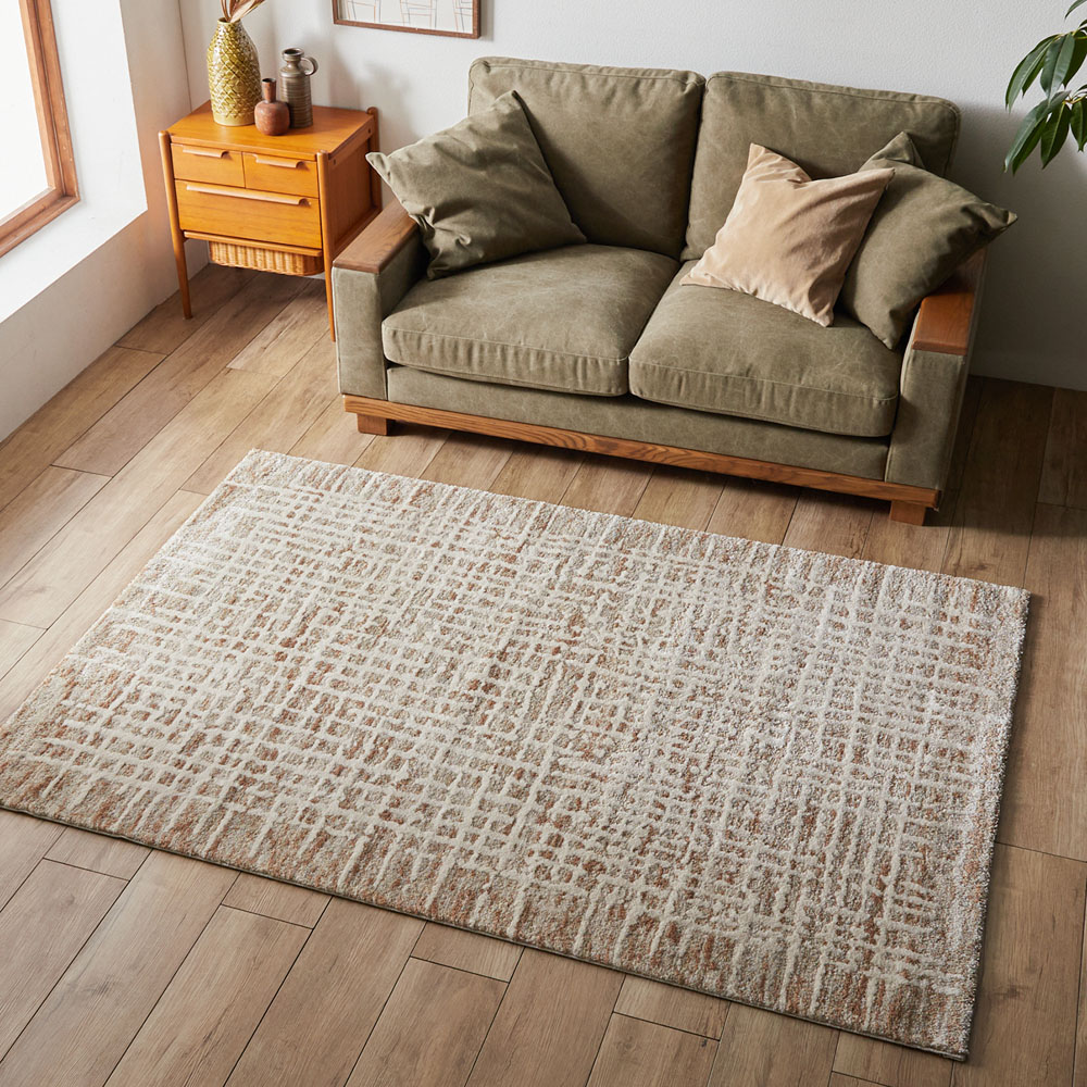 【ベルメゾン】ニュアンスカラーのウィルトン織りラグ