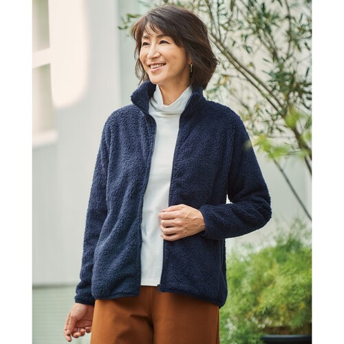 やわらかボアのジップジャケット