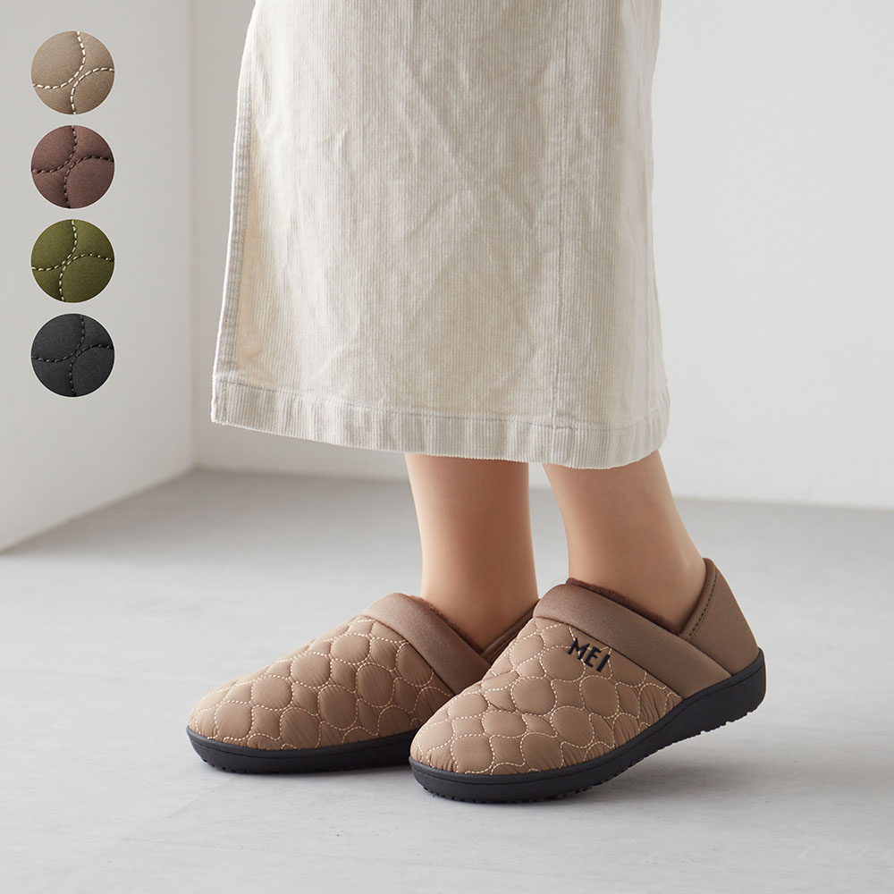 【メイ/MEI】かかとがふめるキルティングサボシューズ