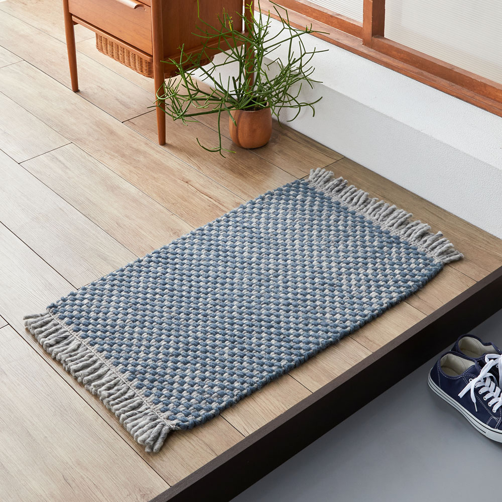 【ベルメゾン】ざっくり織り上げたウール素材の玄関マット