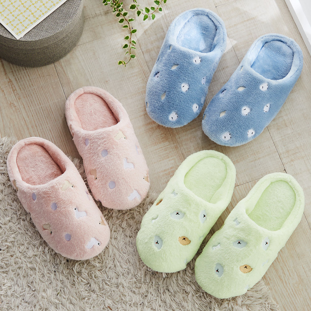 【ベルメゾン】動物の刺繍が可愛いスリッパ 【ベルメゾン】動物の刺繍が可愛いスリッパ